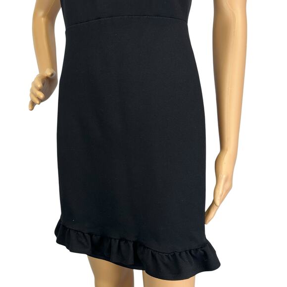 Lulus Spoonful of Sass Ruffled Bodycon Mini Dress Black Ponte Knit Size M - Picture 11 of 15